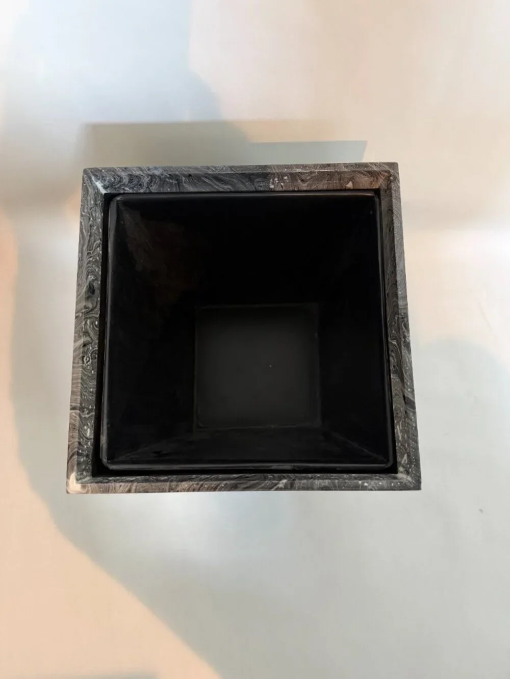Pigeon and Poodle - Micco Black Marble - Designer Wastebasket